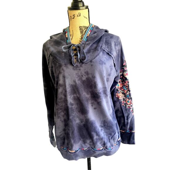Sundance Moonlight Sky Tie Dye Hoodie Embroidered Anthropology Women's SZ:S - Picture 5 of 11